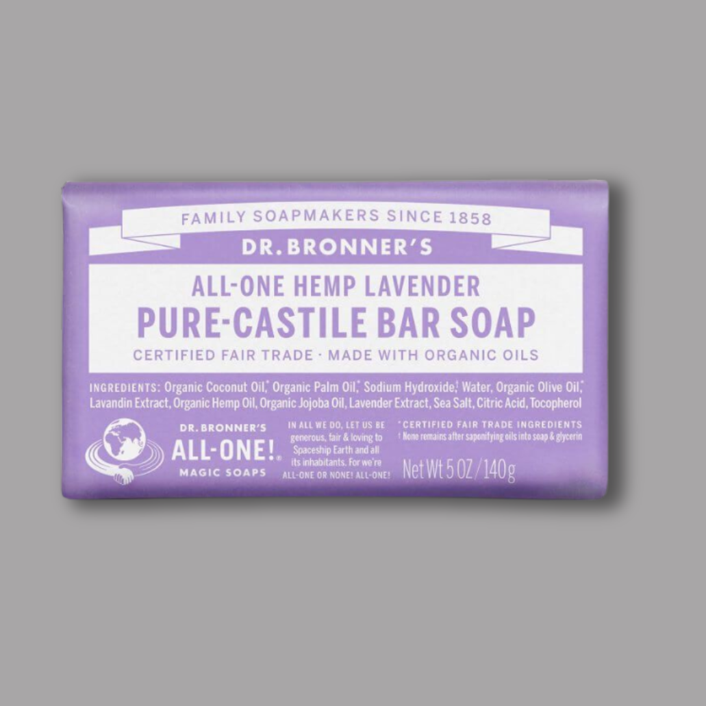 Dr Bronner Lavender Bar Soap 140g x12